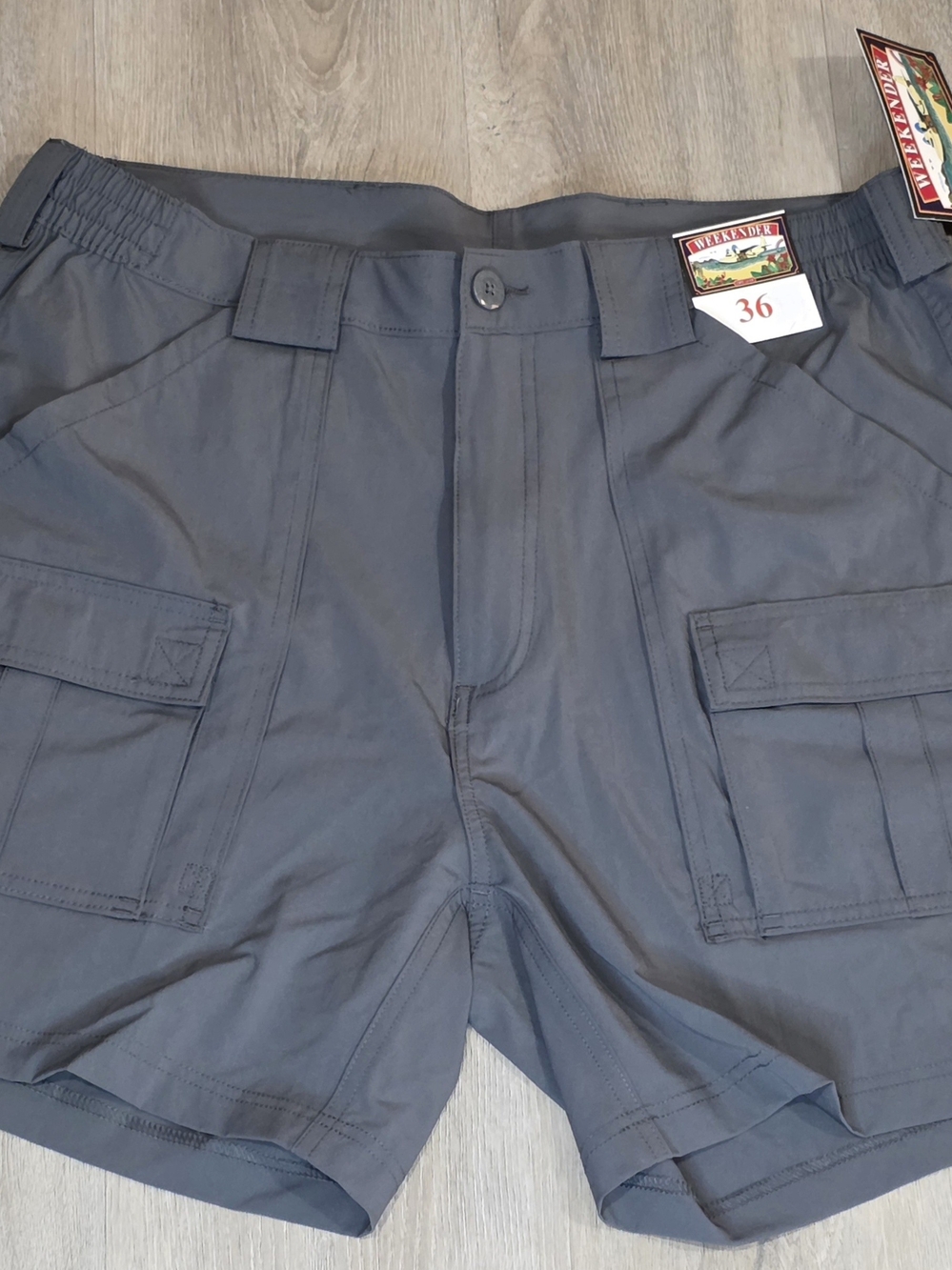 Weekender Men's Shorts Cargo Pockets Stretch GREY size 36 Lightweight w/tags